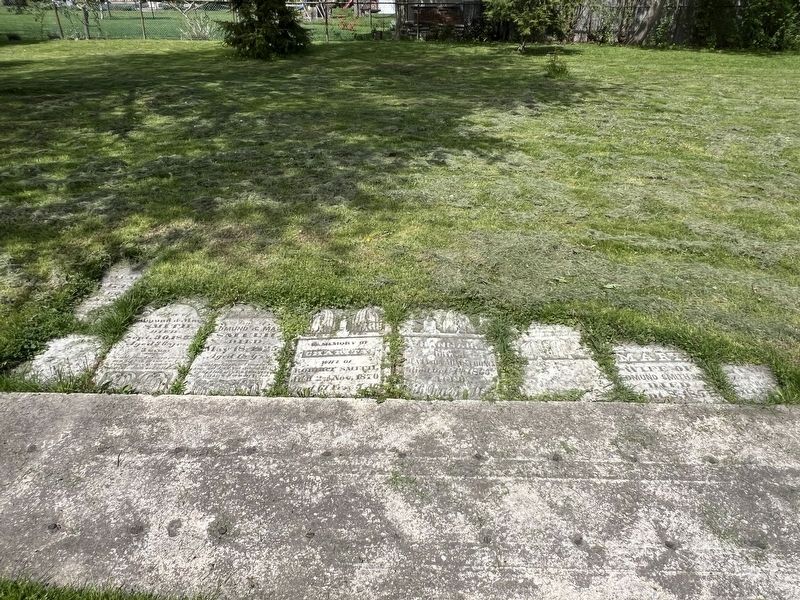 Recovered headstones in the Smith Family Cemetery. Click for full size. Recovered headstones in the Smith Family Cemetery image. Click for full size.