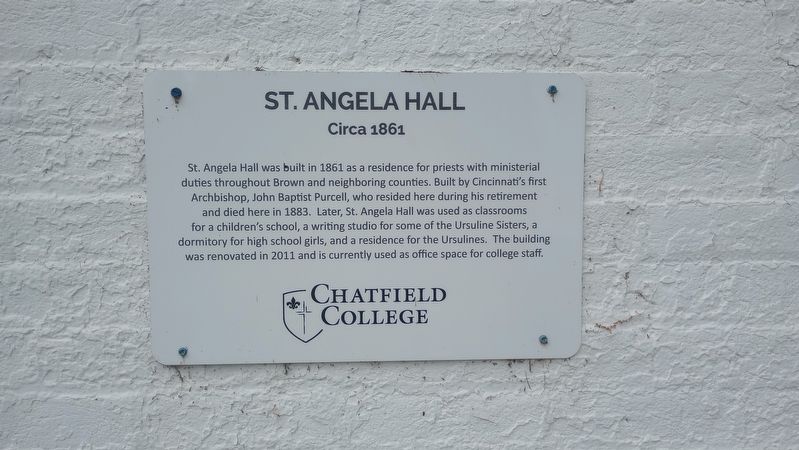 St. Angela Hall Marker image. Click for full size.