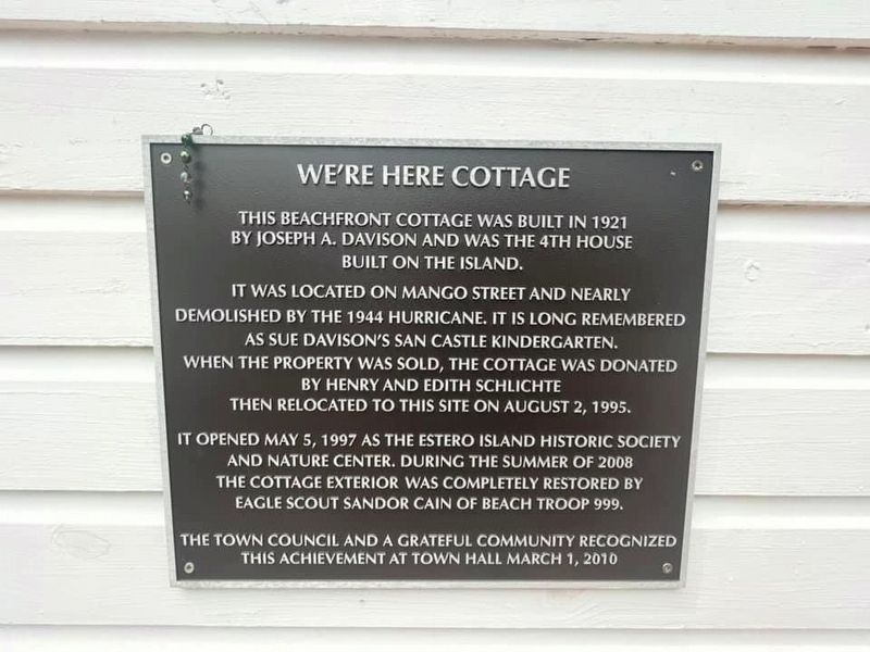 Were Here Cottage Marker. Click for full size. Were Here Cottage Marker image. Click for full size.