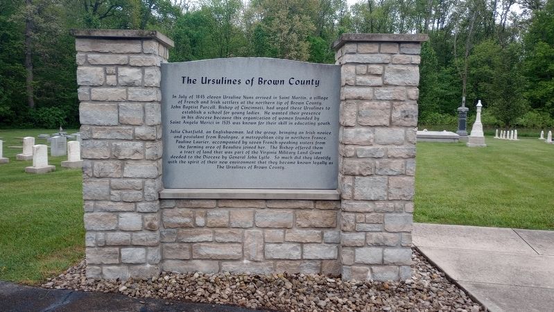 The Ursulines of Brown County Marker. Click for full size. The Ursulines of Brown County Marker image. Click for full size.