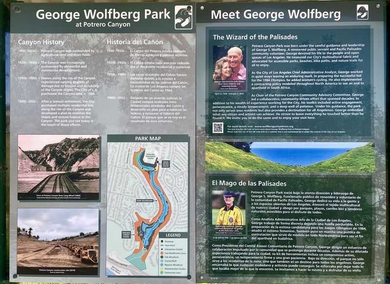 George Wolfberg Park Marker. Click for full size. George Wolfberg Park Marker image. Click for full size.