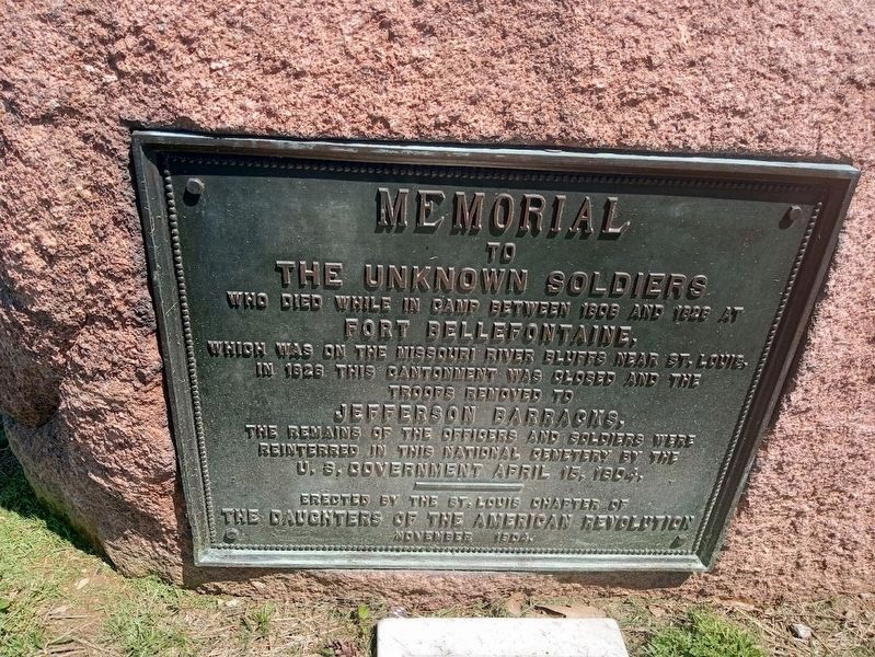 Fort Bellefontaine Memorial Marker. Click for full size. Fort Bellefontaine Memorial Marker image. Click for full size.