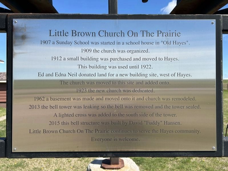 Little Brown Church On The Prairie Marker. Click for full size. Little Brown Church On The Prairie Marker image. Click for full size.