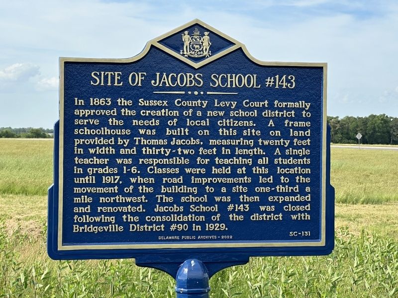 Site of Jacobs School Marker. Click for full size. Site of Jacobs School Marker image. Click for full size.