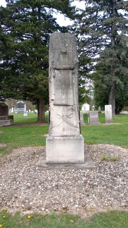 In Memory Of The Soldiers From Brighton Township Marker. Click for full size. In Memory Of The Soldiers From Brighton Township Marker image. Click for full size.