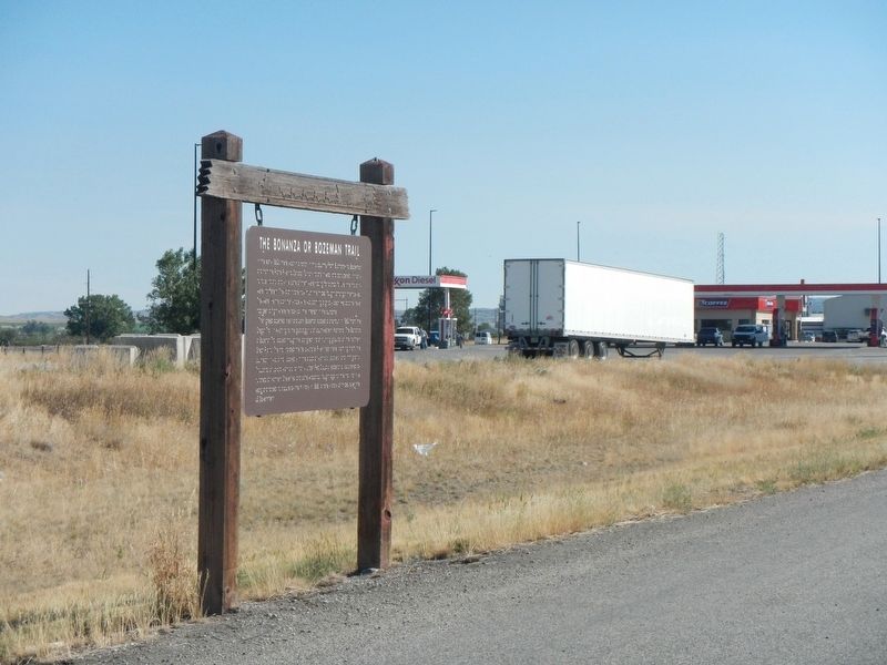 The Bonanza or Bozeman Trail Marker. Click for full size. The Bonanza or Bozeman Trail Marker image. Click for full size.