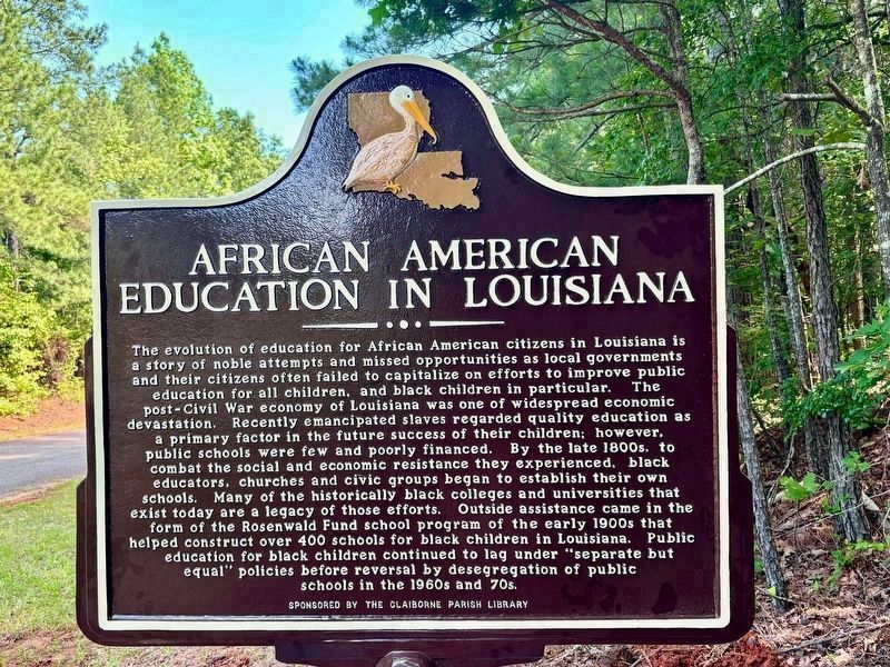 Reverse Side - African American Education in Louisiana image. Click for full size.