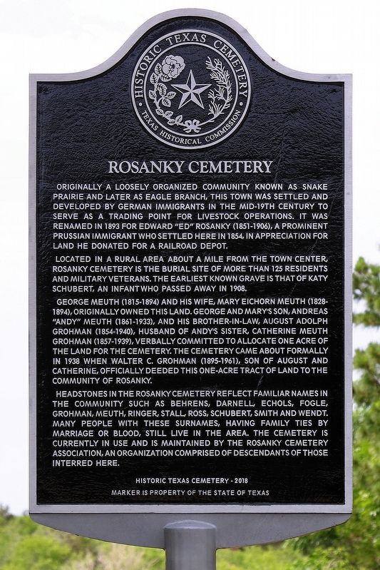 Rosanky Cemetery Marker image. Click for full size.