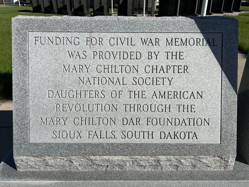 Potter County, South Dakota Civil War Memorial, left stone. Click for full size. Potter County, South Dakota Civil War Memorial, left stone image. Click for full size.