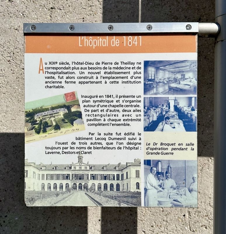 L’hôpital de 1841 / The Hospital of 1841 Marker. Click for full size. L’hôpital de 1841 / The Hospital of 1841 Marker image. Click for full size.