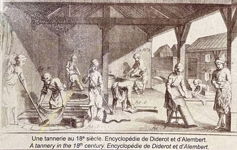 Marker photo: A tannery in the 18th Century image. Click for full size.