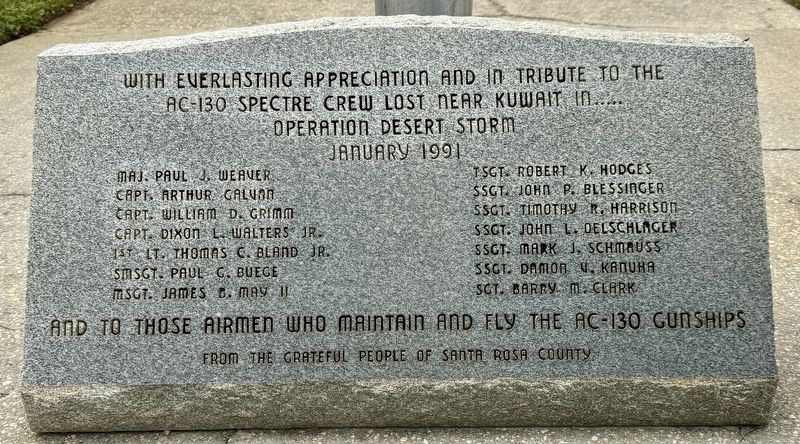 AC-130 Spectre Crew lost near Kuwait Marker image. Click for full size.