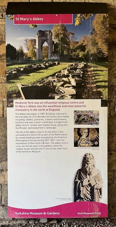 St Mary's Abbey Marker image. Click for full size.