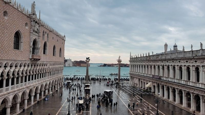 Sansovino's Library is on the right and Doge's Palace is on the left in the piazzetta image. Click for full size.