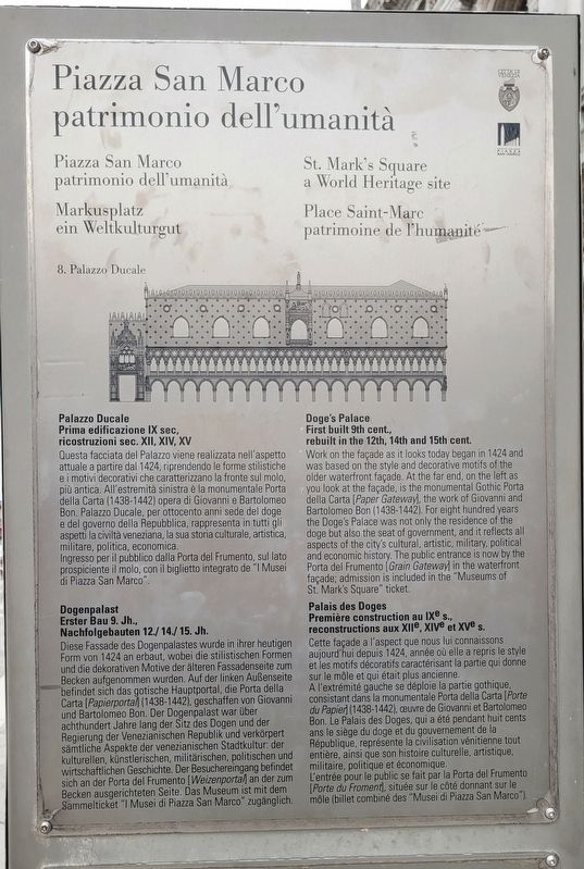 Palazzo Ducale / Doge's Palace Marker image. Click for full size.