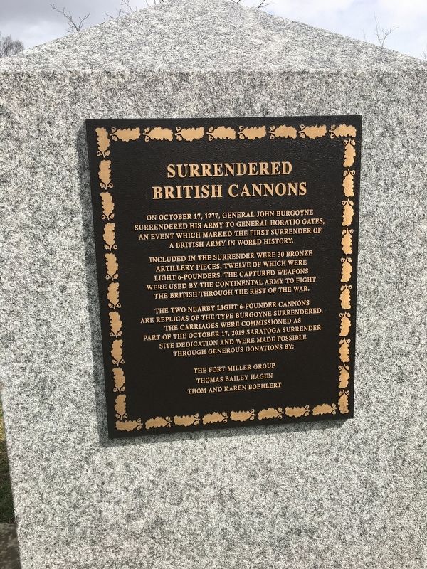 Surrendered British Cannons Marker. Click for full size. Surrendered British Cannons Marker image. Click for full size.