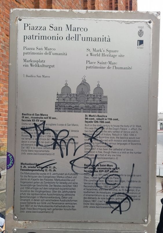 Basilica San Marco / St. Mark's Basilica Marker image. Click for full size.