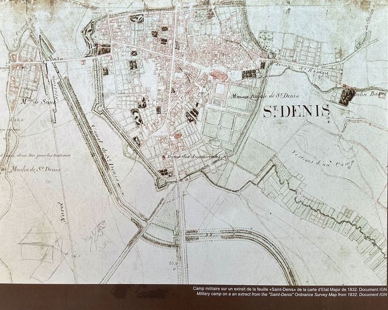 Inset map: Military camp from an extract from the �Saint-Denis� ordinance survey map image. Click for full size.
