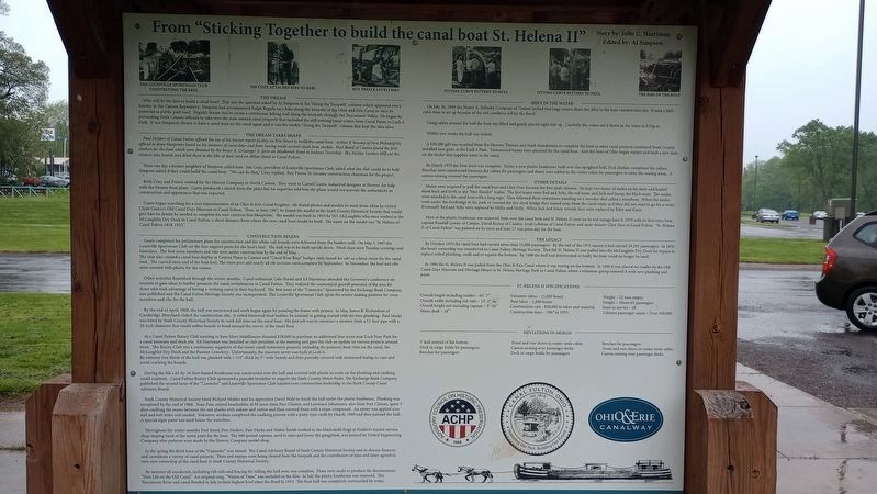 From <i>"Sticking Together to build the canal boat St. Helena II"</i> Marker. Click for full size. From <i>"Sticking Together to build the canal boat St. Helena II"</i> Marker image. Click for full size.