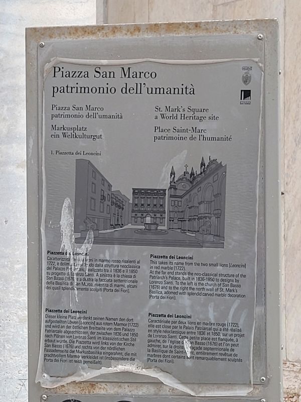 Piazzetta dei Leoncini Marker image. Click for full size.