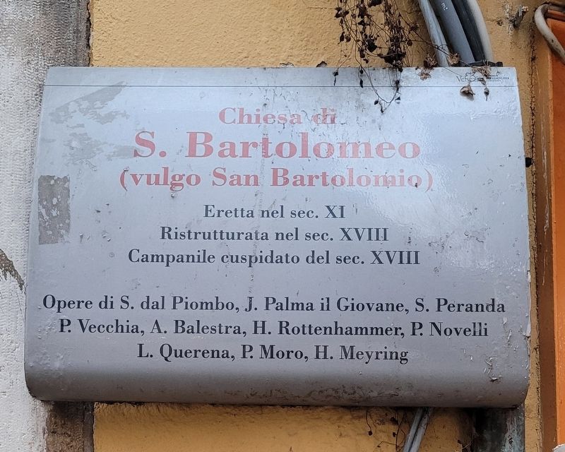 Chiesa di S. Bartolomeo (vulgo San Bartolomio) Marker image. Click for full size.