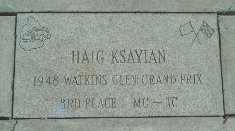 Watkins Glen Grand Prix Drivers Walk of Fame Ksayian Marker image. Click for full size.