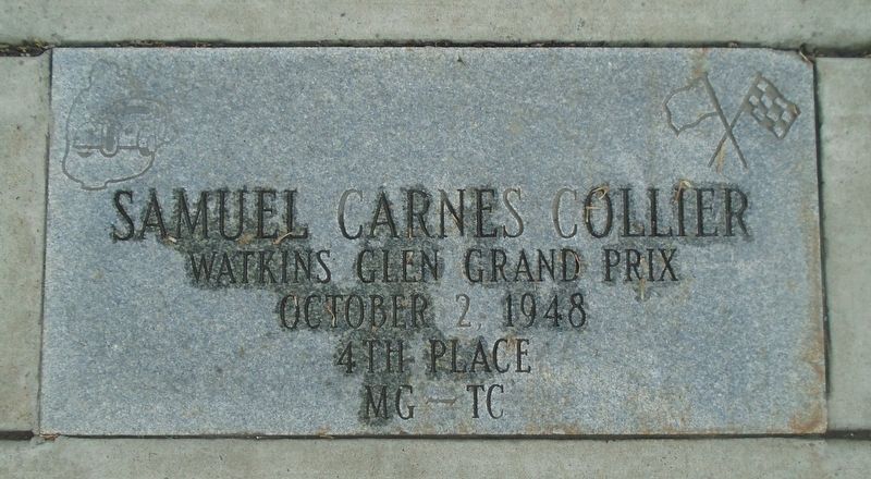 Watkins Glen Grand Prix Drivers Walk of Fame Collier Marker image. Click for full size.