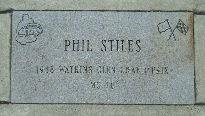 Watkins Glen Grand Prix Drivers Walk of Fame Stiles Marker image. Click for full size.