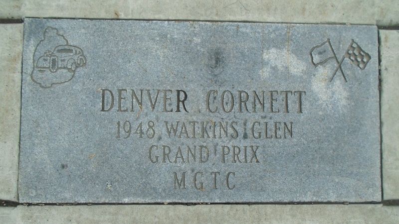 Watkins Glen Grand Prix Drivers Walk of Fame Cornett Marker image. Click for full size.