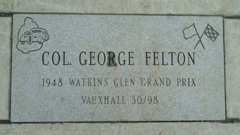 Watkins Glen Grand Prix Drivers Walk of Fame Felton Marker image. Click for full size.