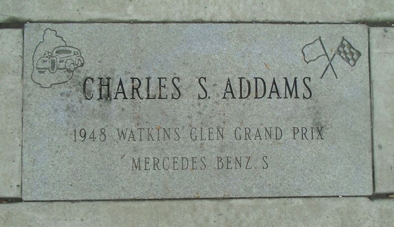 Watkins Glen Grand Prix Drivers Walk of Fame Addams Marker image. Click for full size.