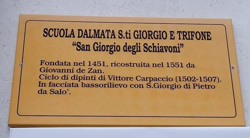 Scuola Dalmata S. ti Giorgio e Trifone Marker image. Click for full size.