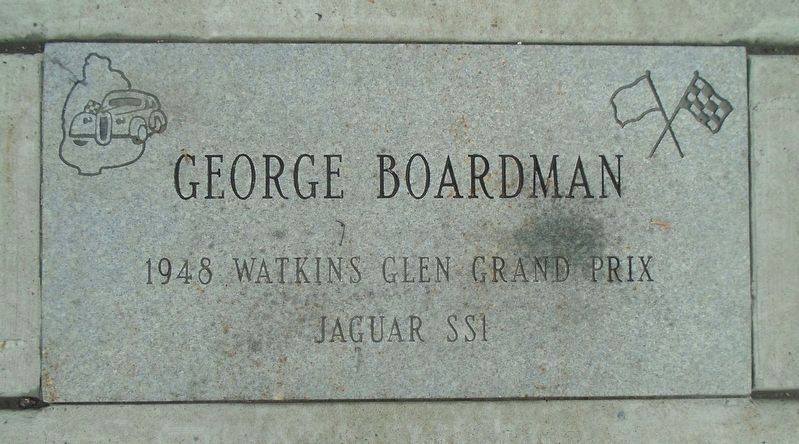 Watkins Glen Grand Prix Drivers Walk of Fame Boardman Marker image. Click for full size.