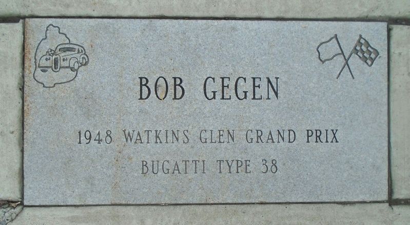 Watkins Glen Grand Prix Drivers Walk of Fame Gegen Marker image. Click for full size.