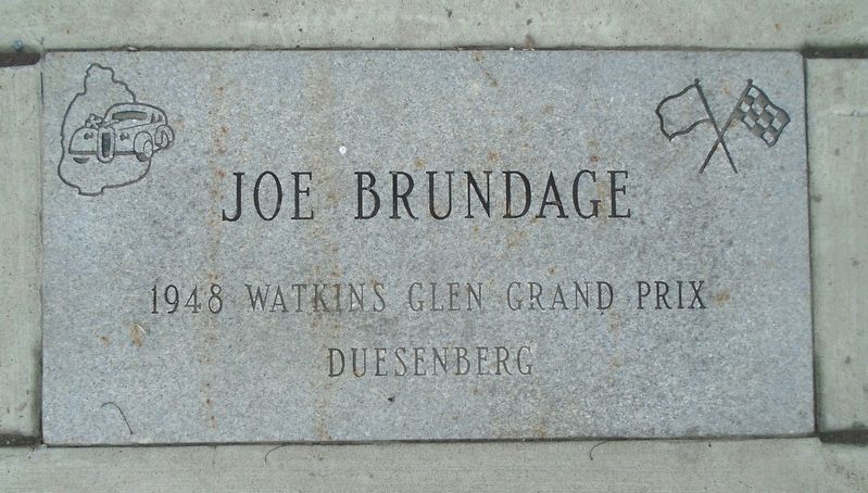 Watkins Glen Grand Prix Drivers Walk of Fame Brundage Marker image. Click for full size.