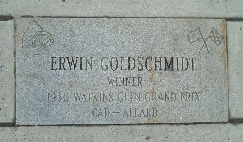 Watkins Glen Grand Prix Drivers Walk of Fame Goldschmidt Marker image. Click for full size.