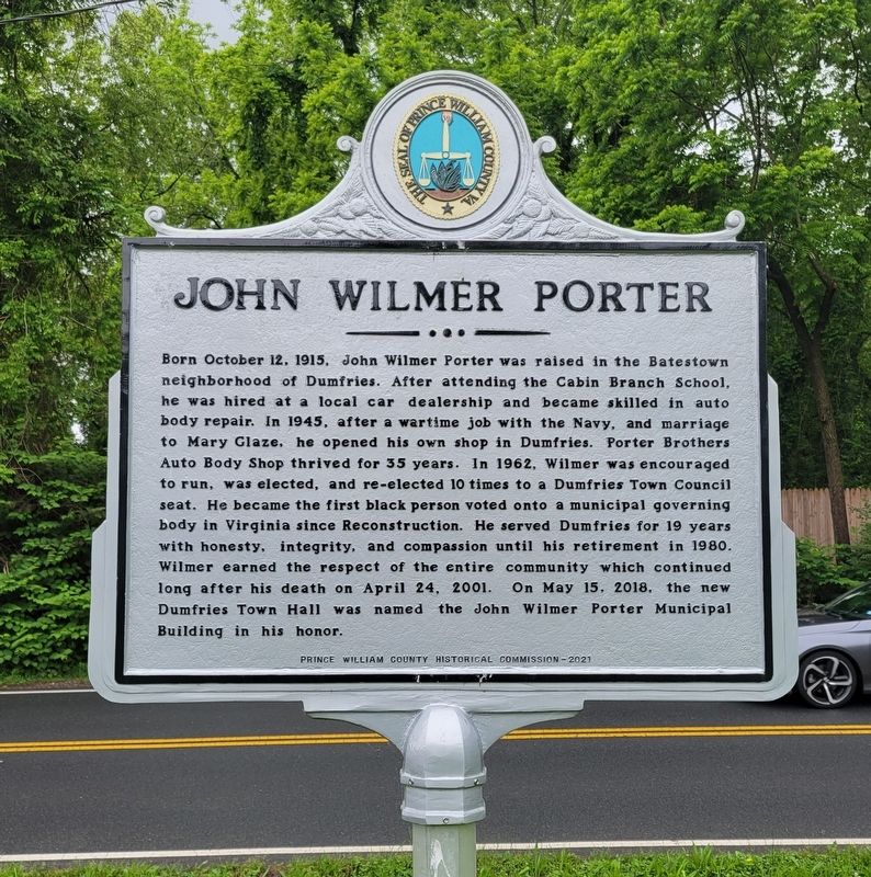 John Wilmer Porter Marker image. Click for full size.