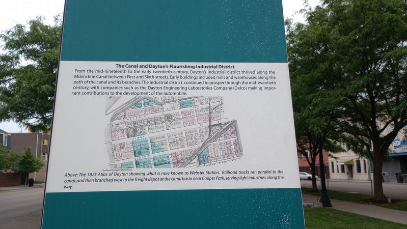 The Canal and Dayton's Flourishing Industrial District Marker. Click for full size. The Canal and Dayton's Flourishing Industrial District Marker image. Click for full size.