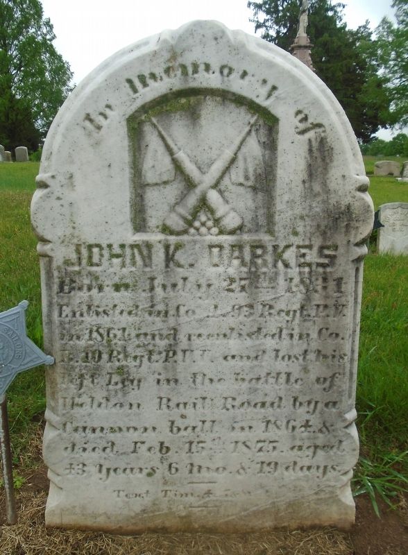 John K. Darkes Marker image. Click for full size.