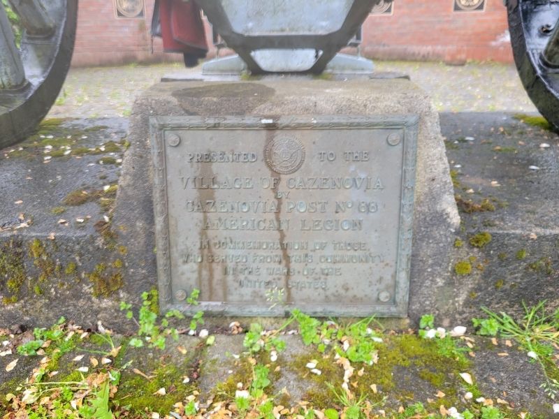 Cazenovia War Memorial Marker. Click for full size. Cazenovia War Memorial Marker image. Click for full size.