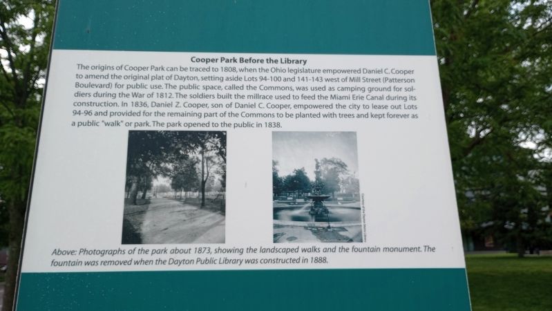 Cooper Park Before the Library Marker. Click for full size. Cooper Park Before the Library Marker image. Click for full size.