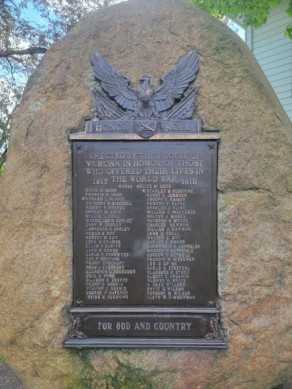 Verona World War I Memorial. Click for full size. Verona World War I Memorial image. Click for full size.
