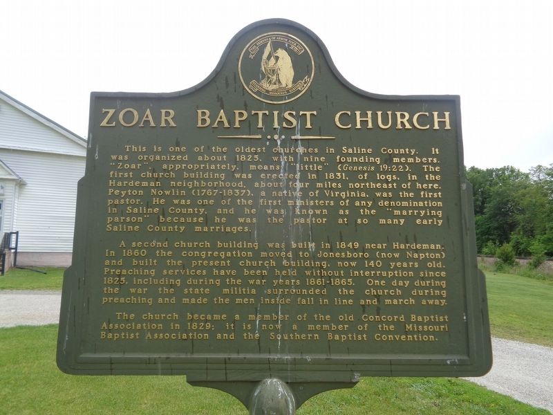 Zoar Baptist Church Marker. Click for full size. Zoar Baptist Church Marker image. Click for full size.