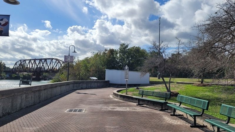 The WasteShark Marker is located on the left along the walkway image. Click for full size.