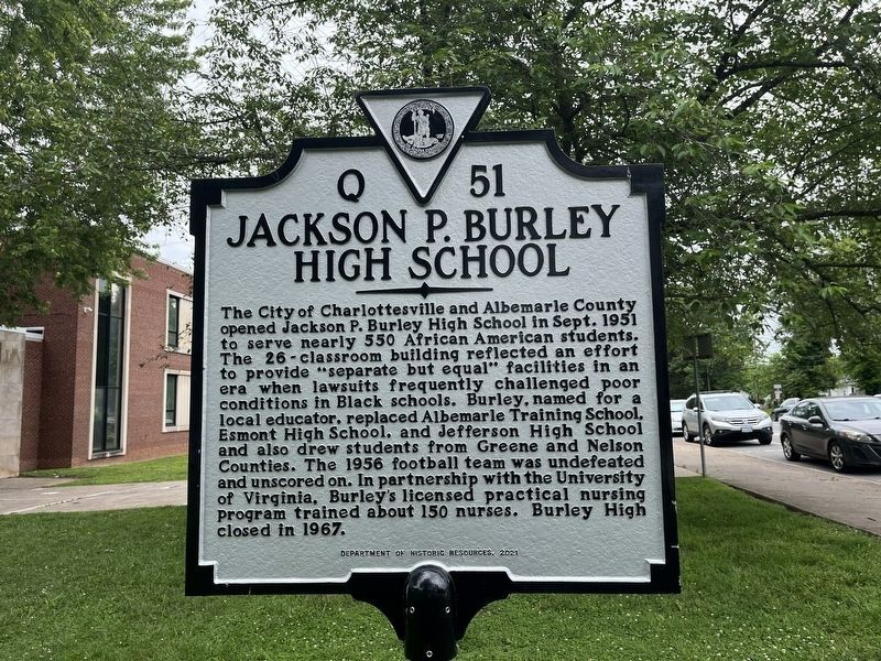 Jackson P. Burley High School Marker image. Click for full size.
