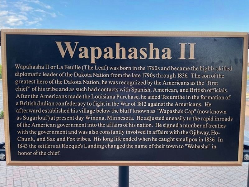 Wapahasha II side of marker image. Click for full size.