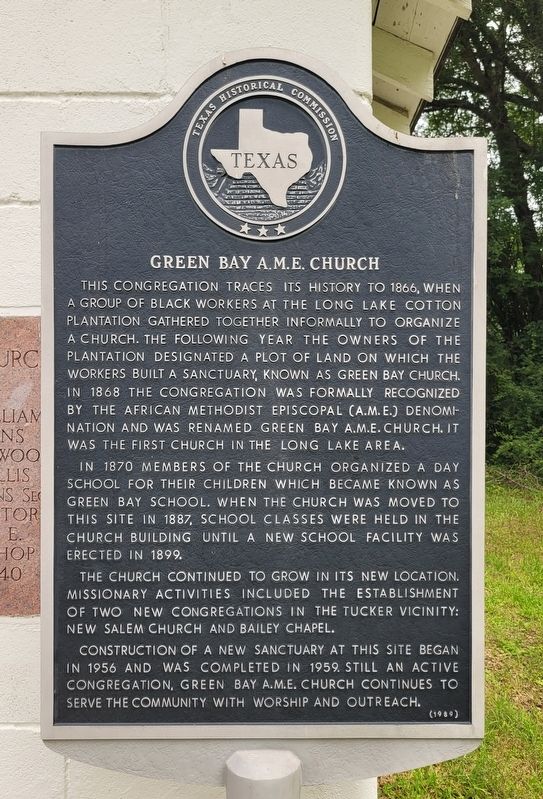 Green Bay A.M.E. Church Marker image. Click for full size.