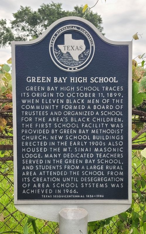 Green Bay High School Marker image. Click for full size.