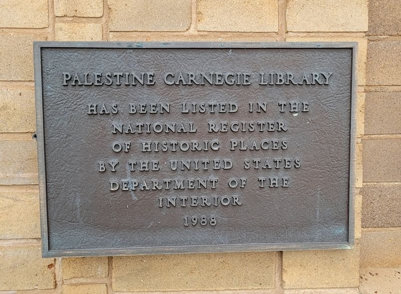 Palestine Carnegie Library Historical Marker