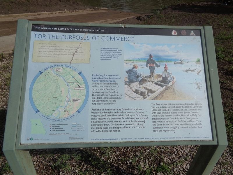 The Journey of Lewis & Clark: de Bourgmont Access Marker. Click for full size. The Journey of Lewis & Clark: de Bourgmont Access Marker image. Click for full size.